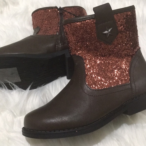Jessica Carlyle Girls brown glitter boots - Picture 3 of 5
